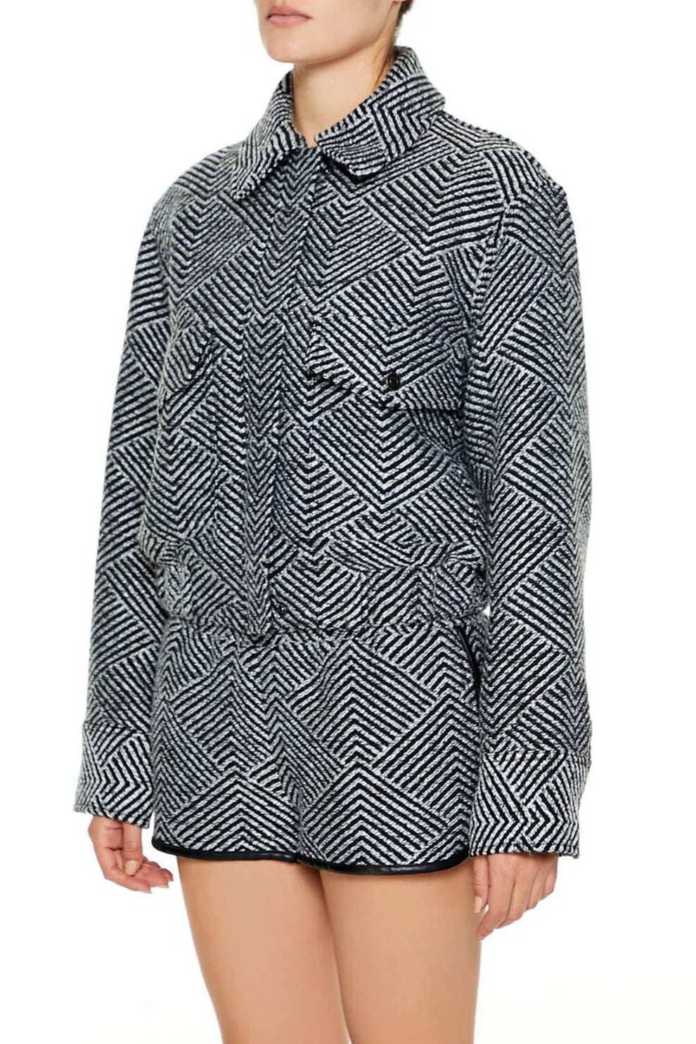 Herringbone Jacket + Shorts Set