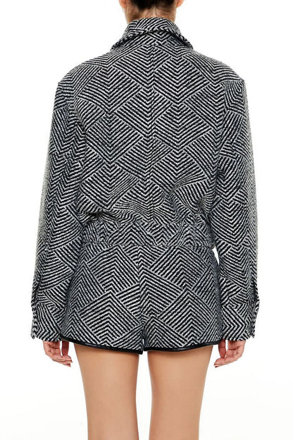 Herringbone Jacket + Shorts Set