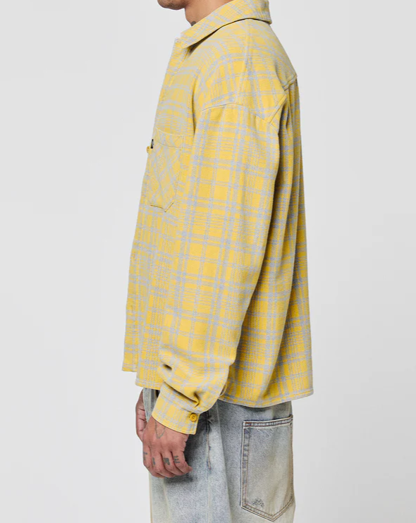 Color-Blocked Plaid Shirt