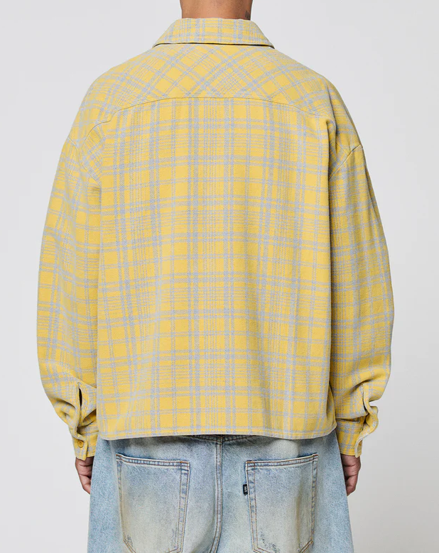 Color-Blocked Plaid Shirt