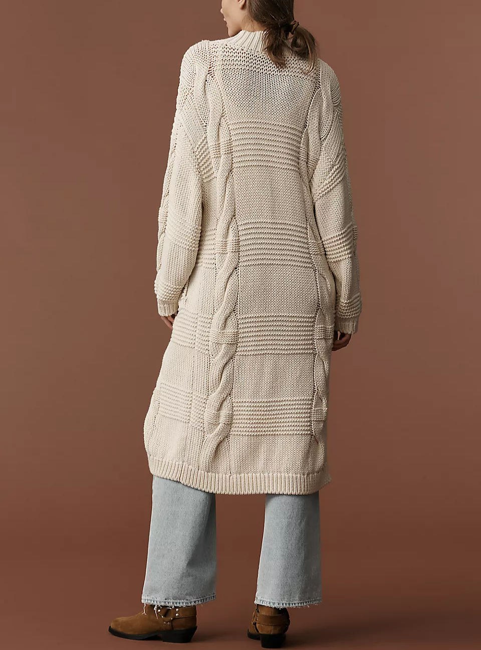 Knit Toggle Duster Cardigan Sweater