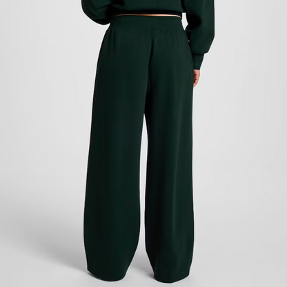 Sporty Style Full-Zip Turtleneck Top + Loose-Fit Pants