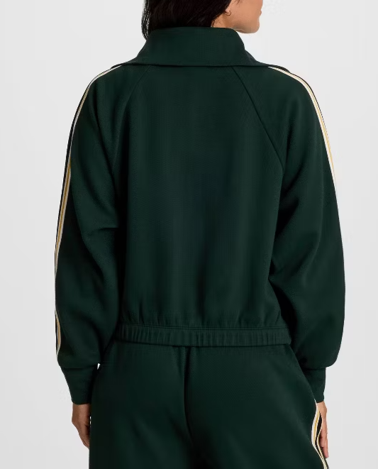 Sporty Style Full-Zip Turtleneck Top + Loose-Fit Pants