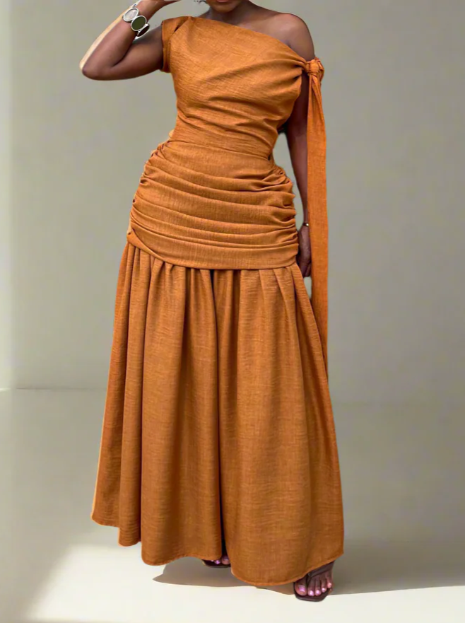 Bow-Pleated Dress