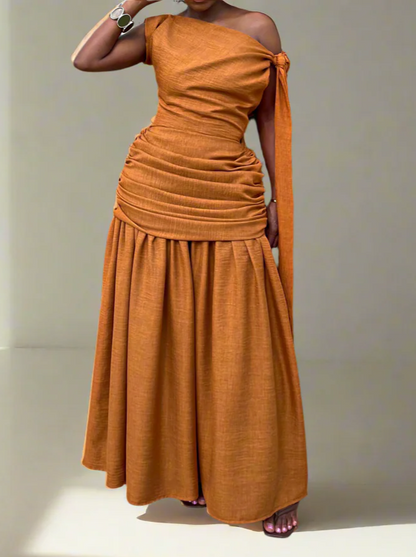 Bow-Pleated Dress