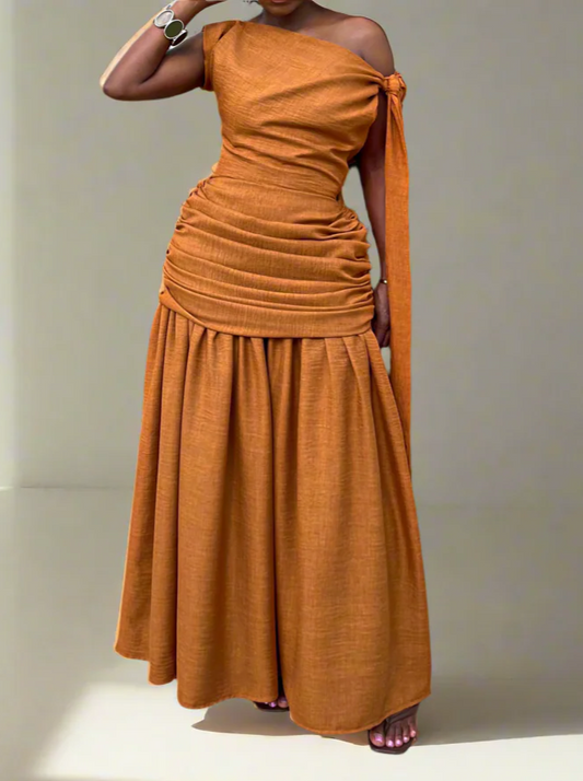 Bow-Pleated Dress