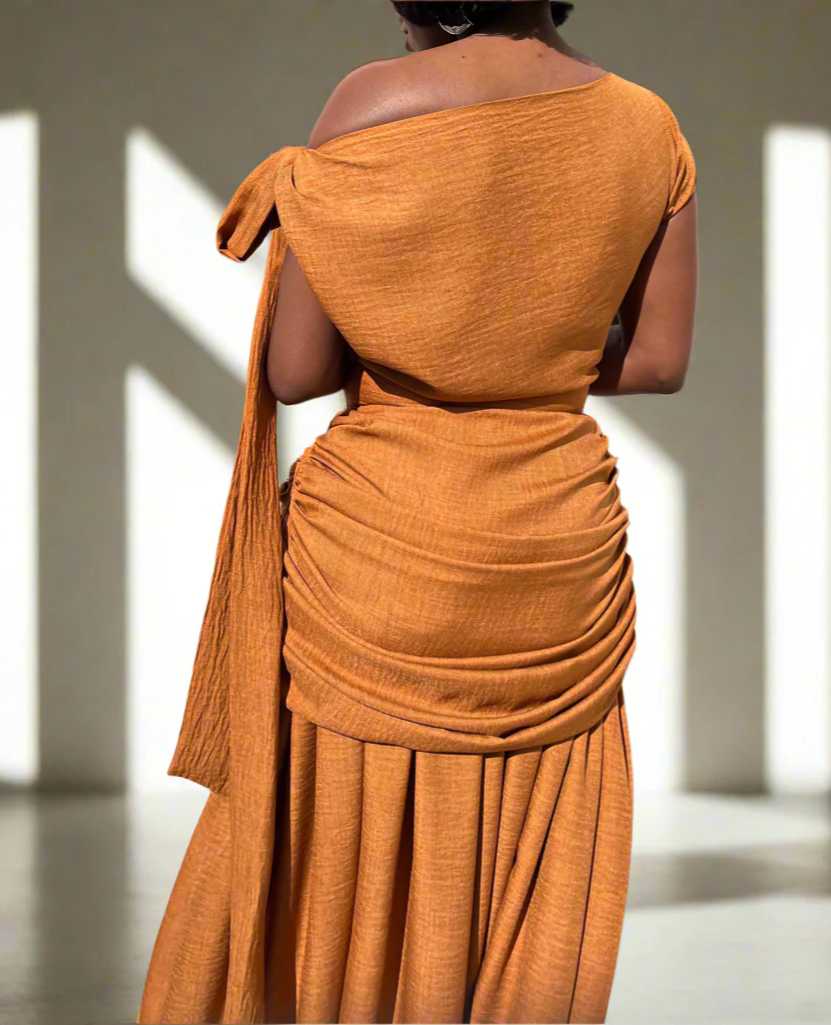 Bow-Pleated Dress