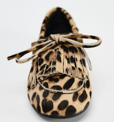 Leopard-Print Bow-Adorned Loafers