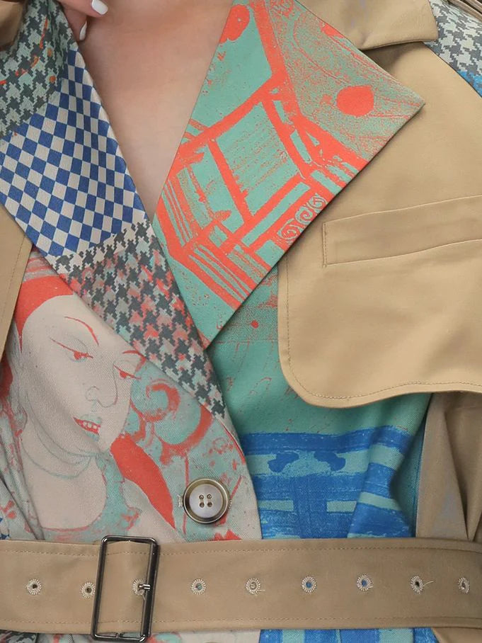 Stitching Waist Windbreaker