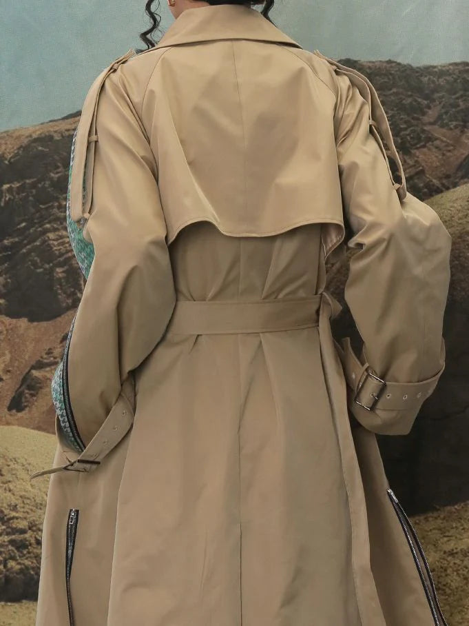 Stitching Waist Windbreaker