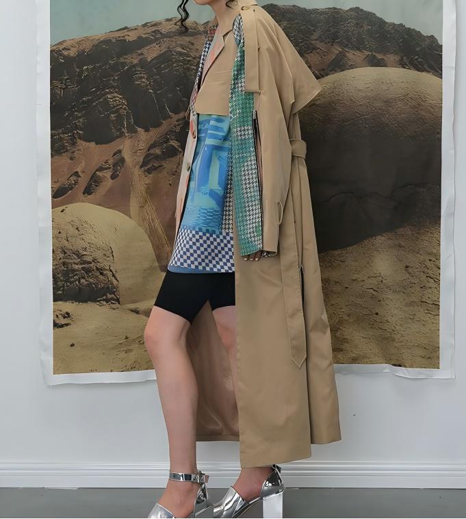 Stitching Waist Windbreaker