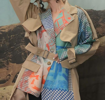 Stitching Waist Windbreaker