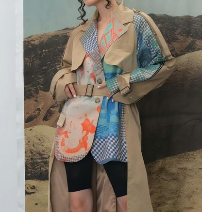 Stitching Waist Windbreaker