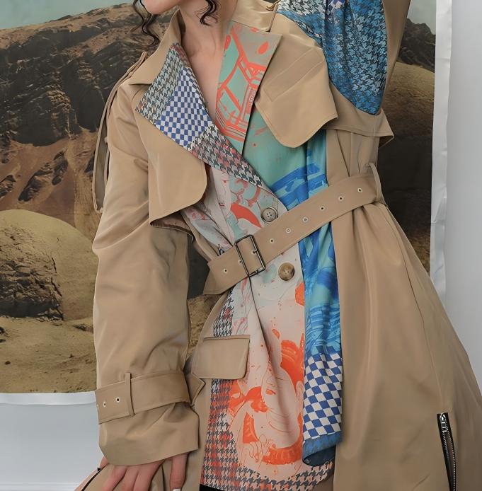 Stitching Waist Windbreaker