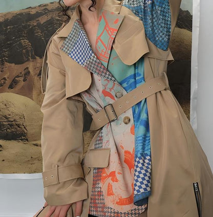 Stitching Waist Windbreaker