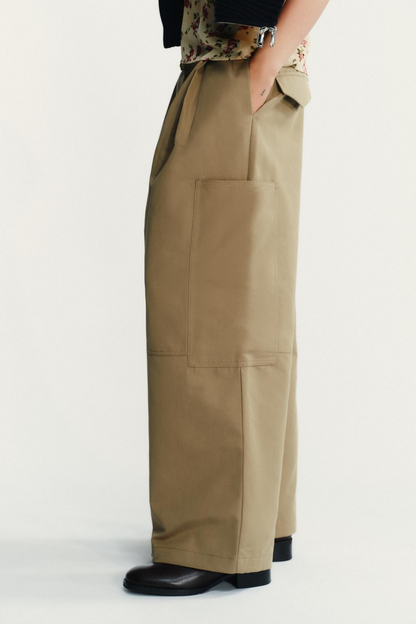 Cargo Trousers With Pleats