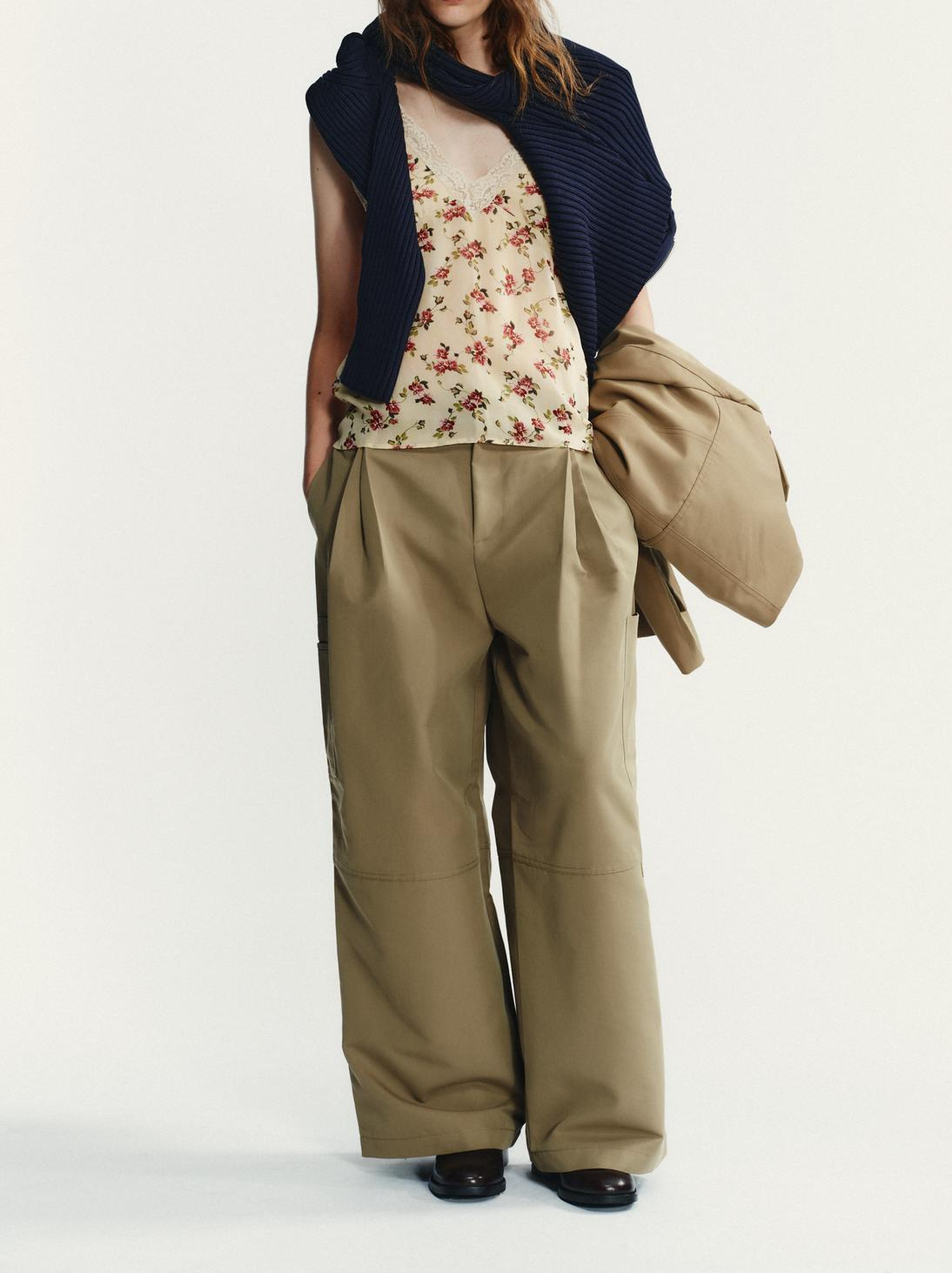 Cargo Trousers With Pleats