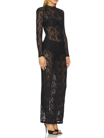 Embroidered Long-Sleeved Dress