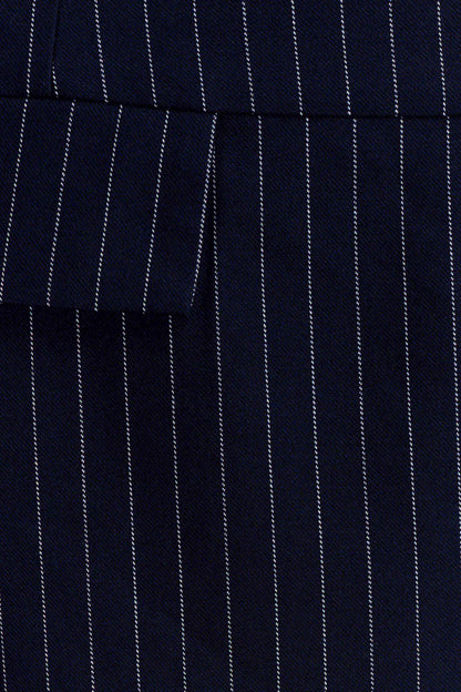 Navy Pinstripe Suit Skirt Set