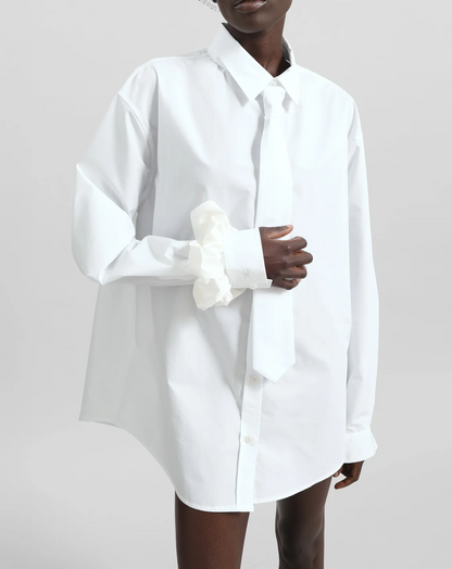 Tie Neck Shirt - White