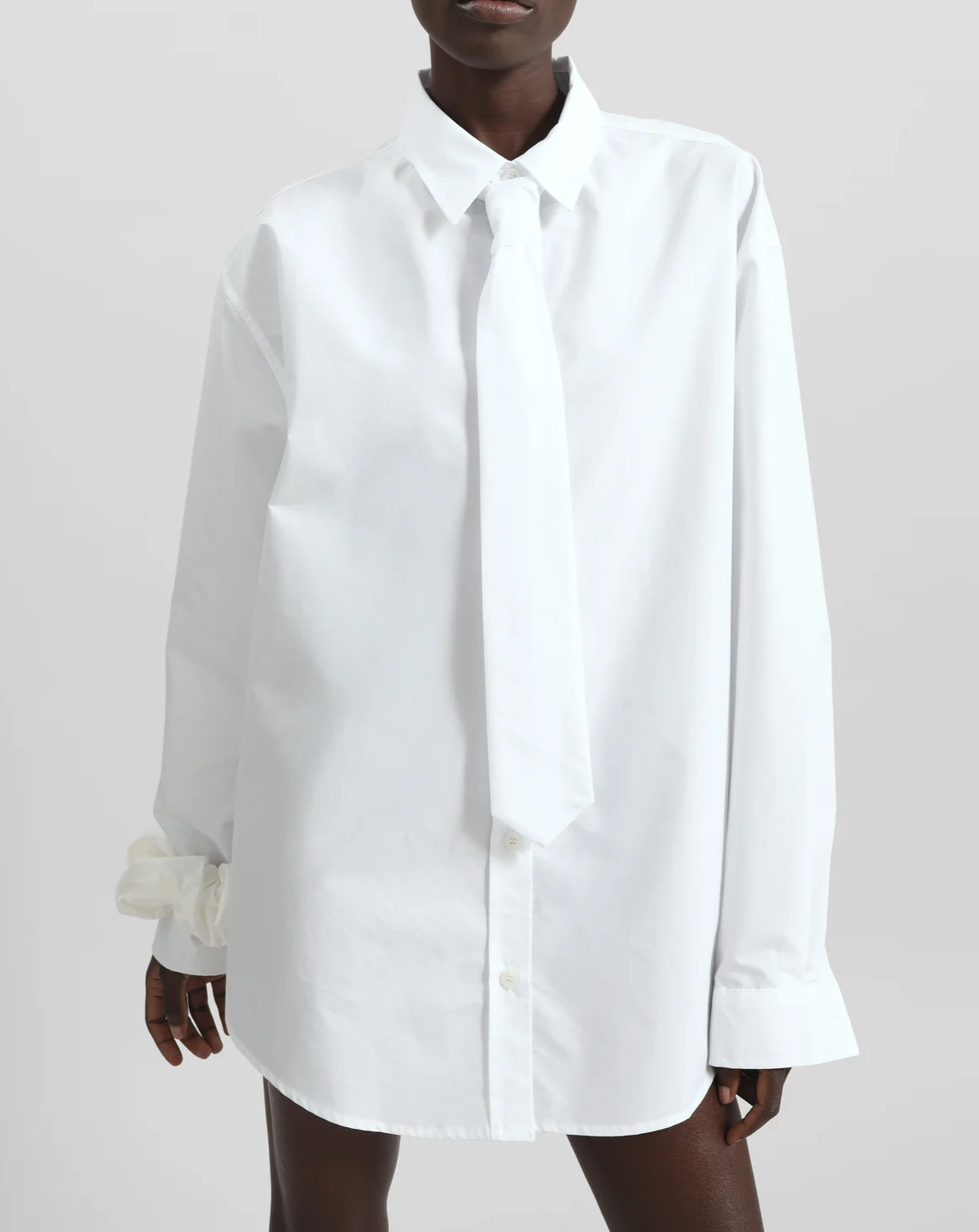 Tie Neck Shirt - White