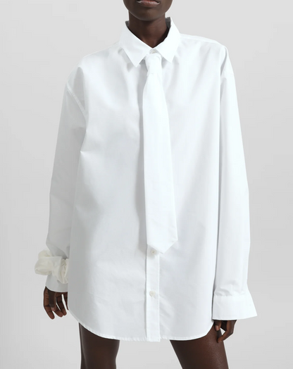 Tie Neck Shirt - White
