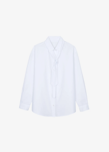 Tie Neck Shirt - White