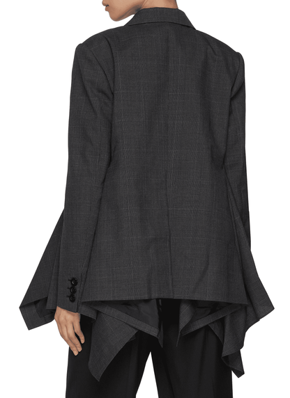 Tie Asymmetric Faux Leather Bomber Jacket