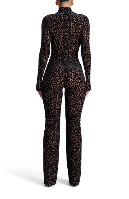 Leopard Print Long Sleeve Jumpsuit/Dress