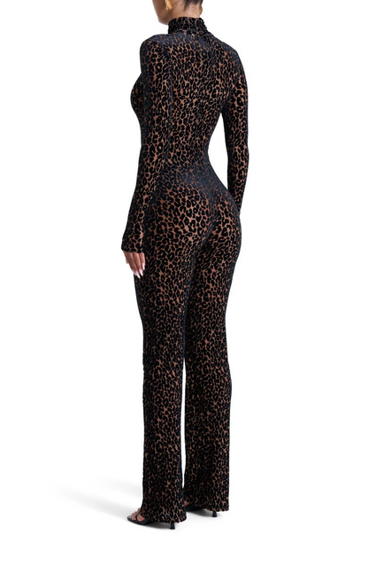 Leopard Print Long Sleeve Jumpsuit/Dress