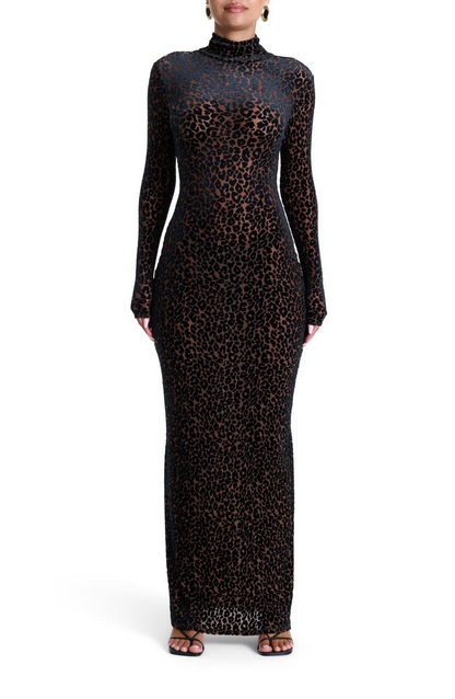 Leopard Print Long Sleeve Jumpsuit/Dress