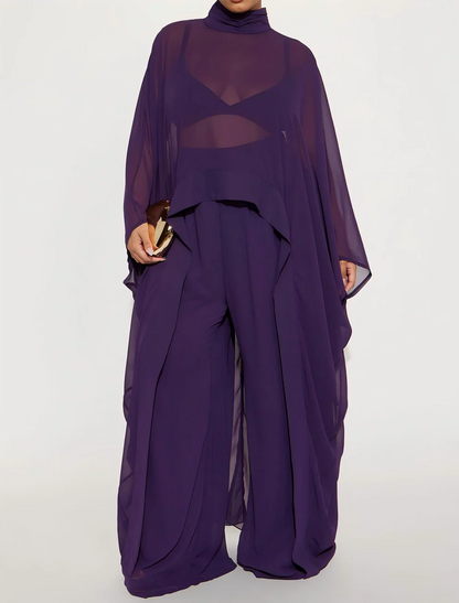 Eggplant Draped Pant Set
