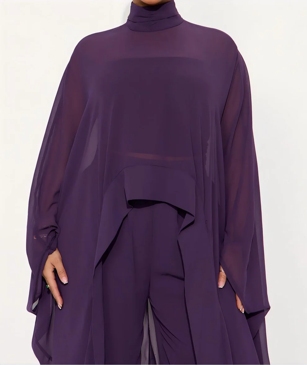 Eggplant Draped Pant Set