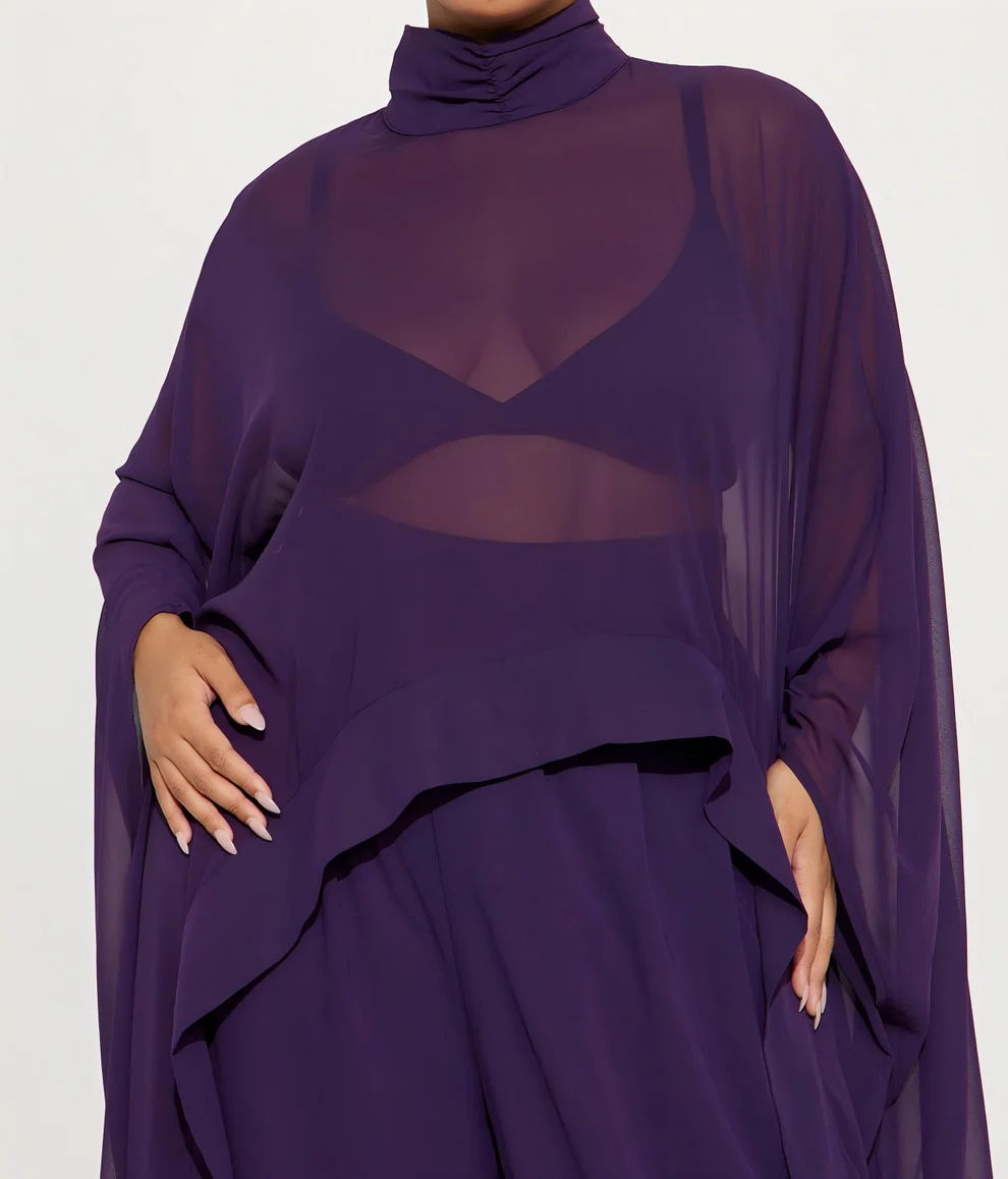 Eggplant Draped Pant Set