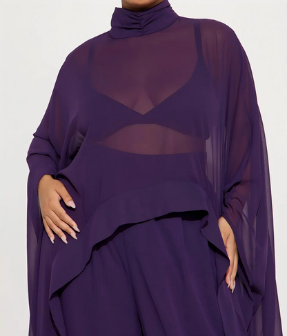 Eggplant Draped Pant Set