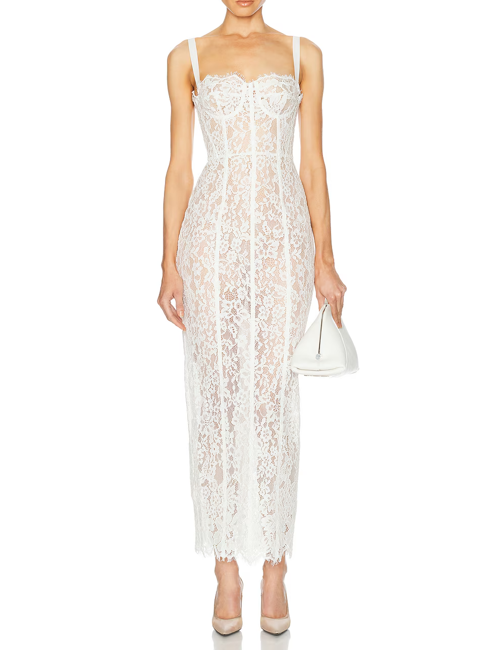 Strapless Lace-Up Lace Dress