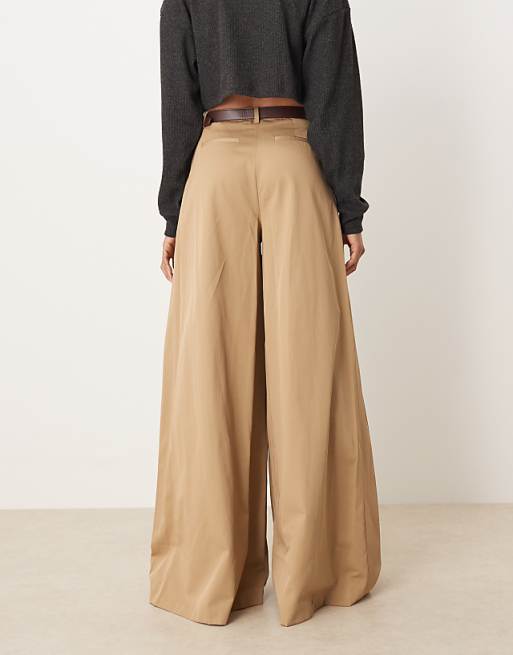 Tall tailored pleated wide leg trousers