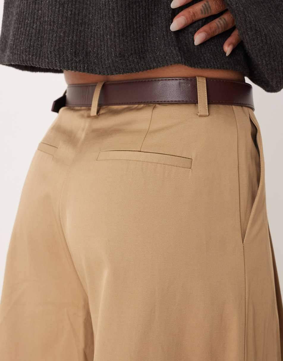 Tall tailored pleated wide leg trousers