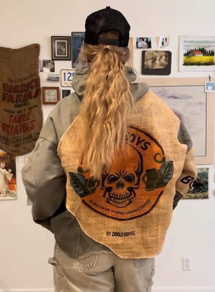 Denim panelled hoodie