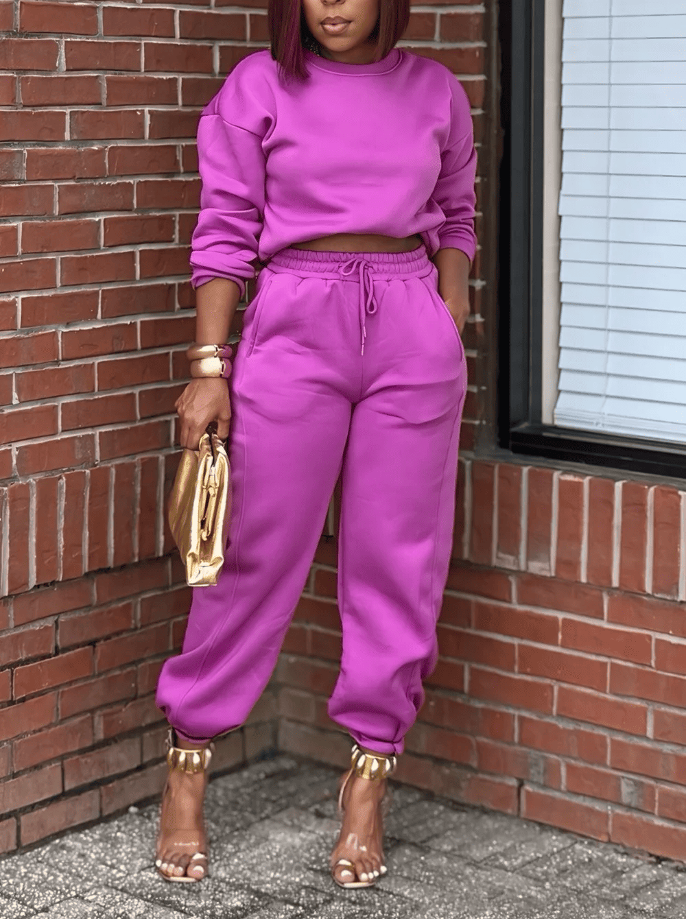Solid-Color Minimalist Cotton Sweatsuit