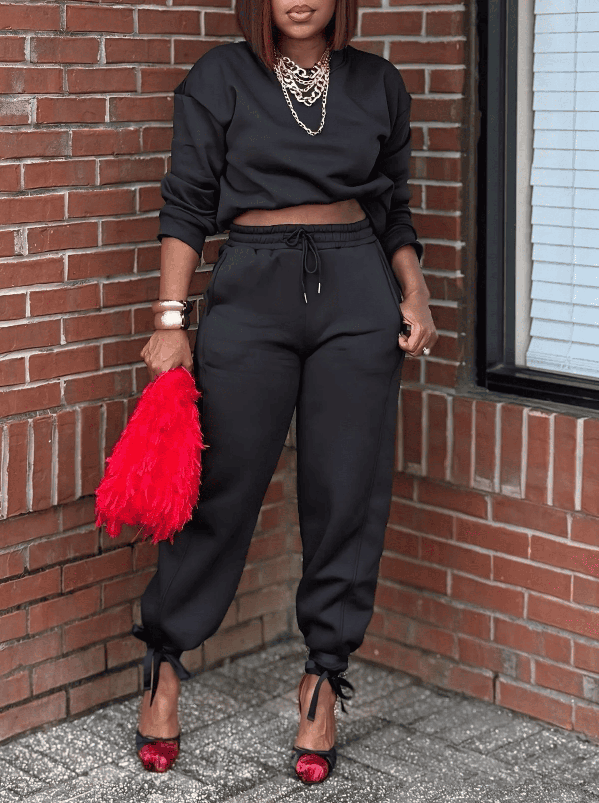 Solid-Color Minimalist Cotton Sweatsuit