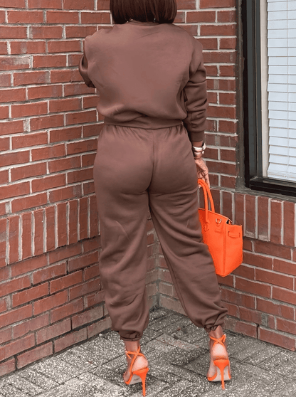 Solid-Color Minimalist Cotton Sweatsuit