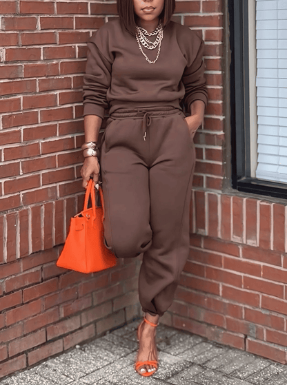 Solid-Color Minimalist Cotton Sweatsuit