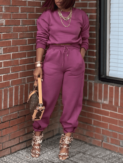 Solid-Color Minimalist Cotton Sweatsuit