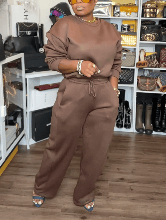 Solid-Color Minimalist Cotton Sweatsuit