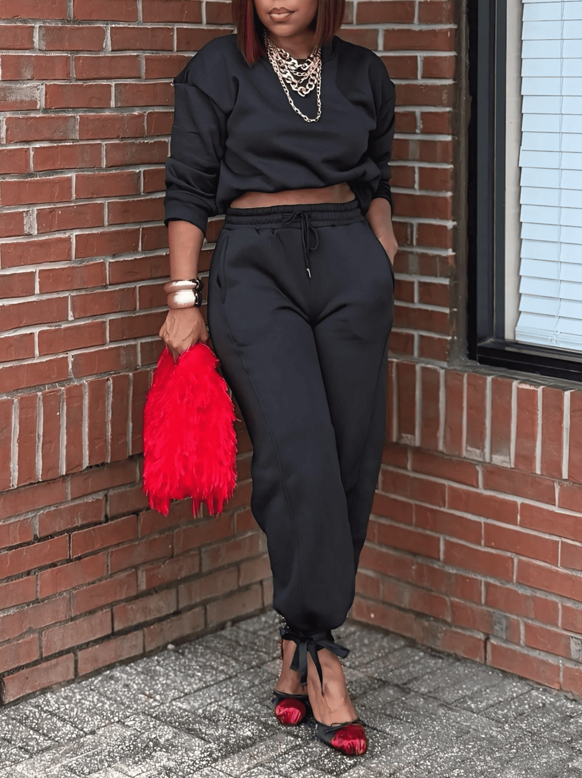 Solid-Color Minimalist Cotton Sweatsuit