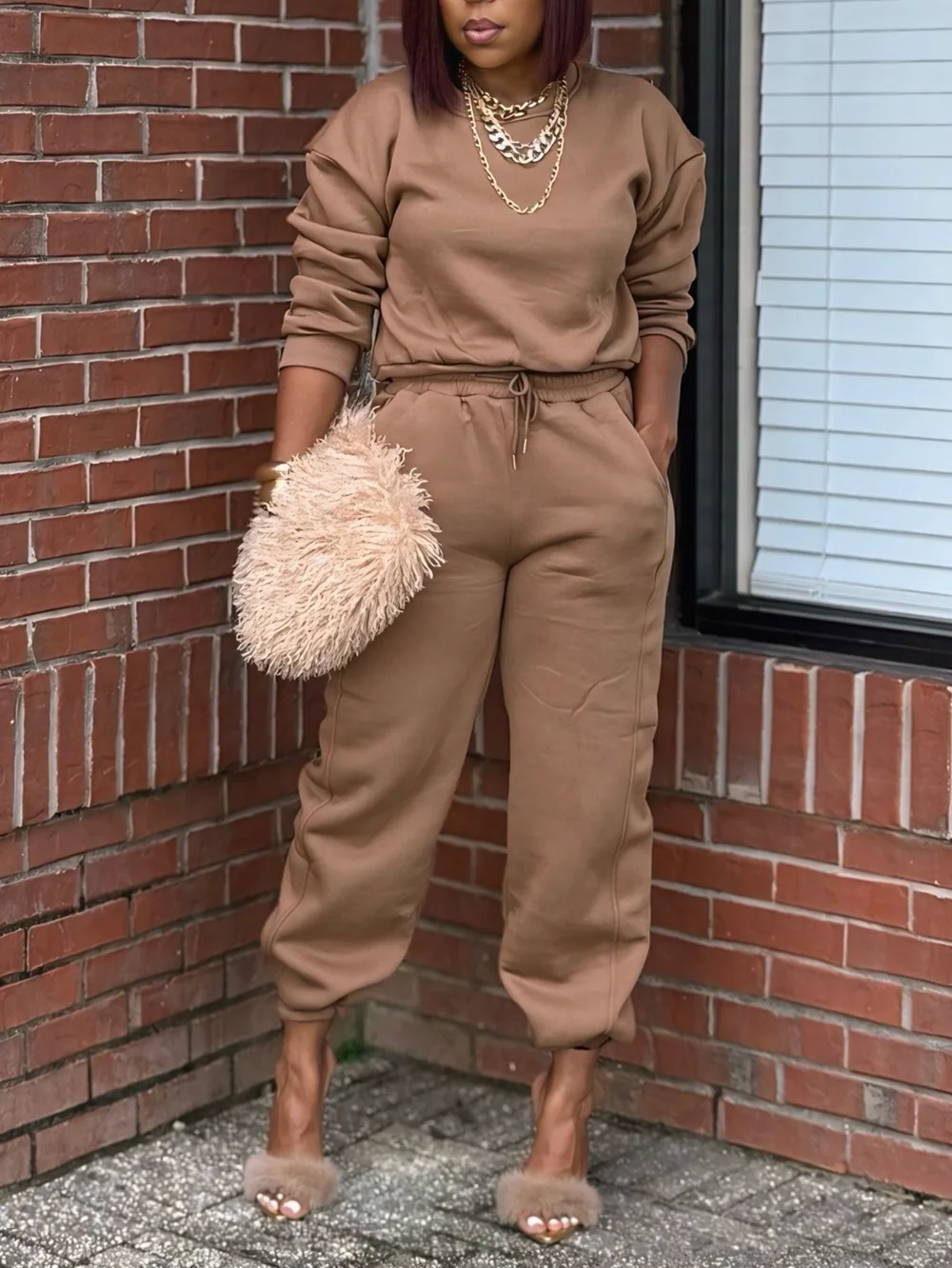 Solid-Color Minimalist Cotton Sweatsuit