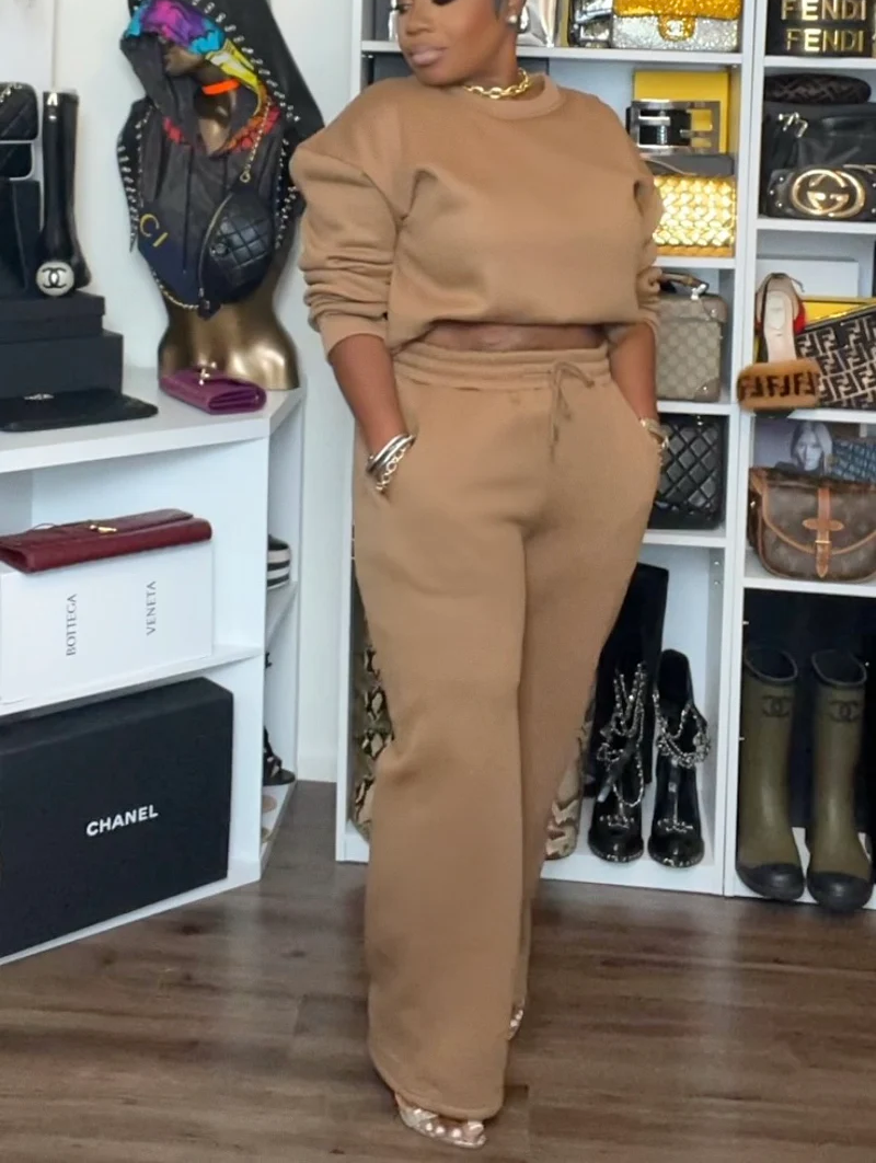 Solid-Color Minimalist Cotton Sweatsuit