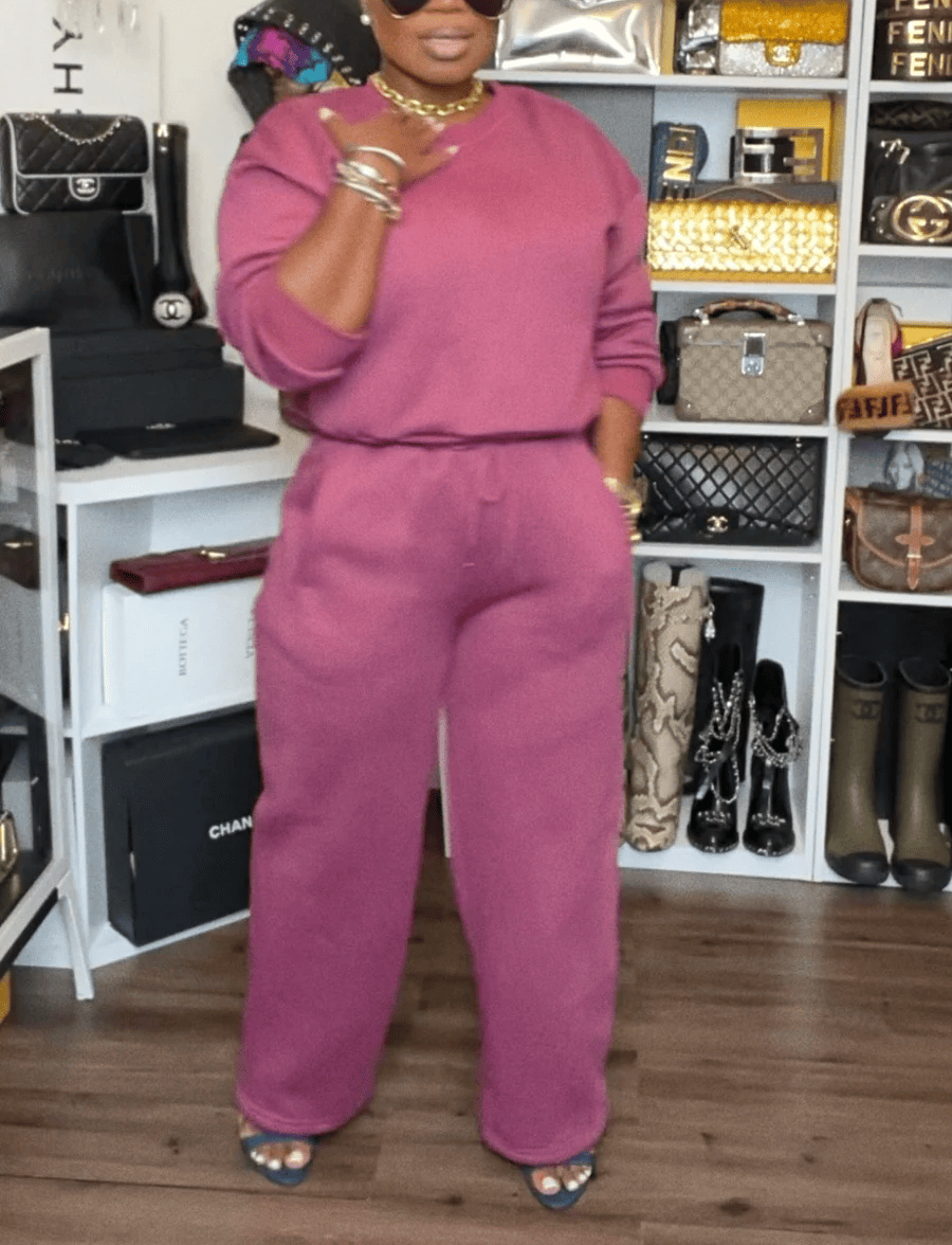 Solid-Color Minimalist Cotton Sweatsuit