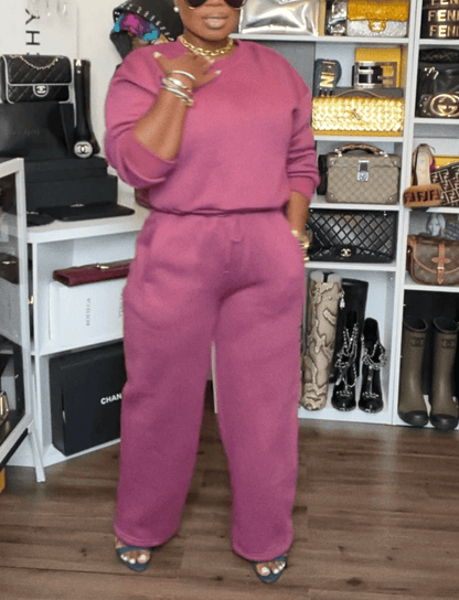 Solid-Color Minimalist Cotton Sweatsuit